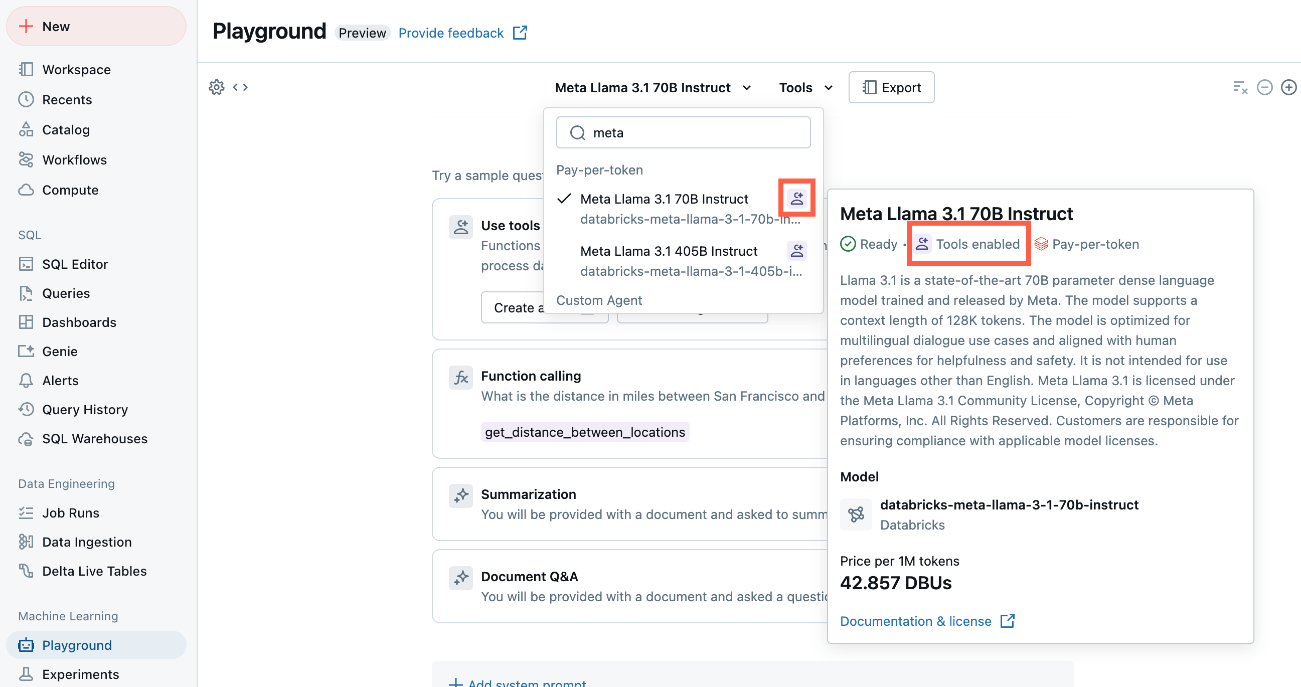 Auswählen eines Large Language Model (LLM) für den Toolaufruf