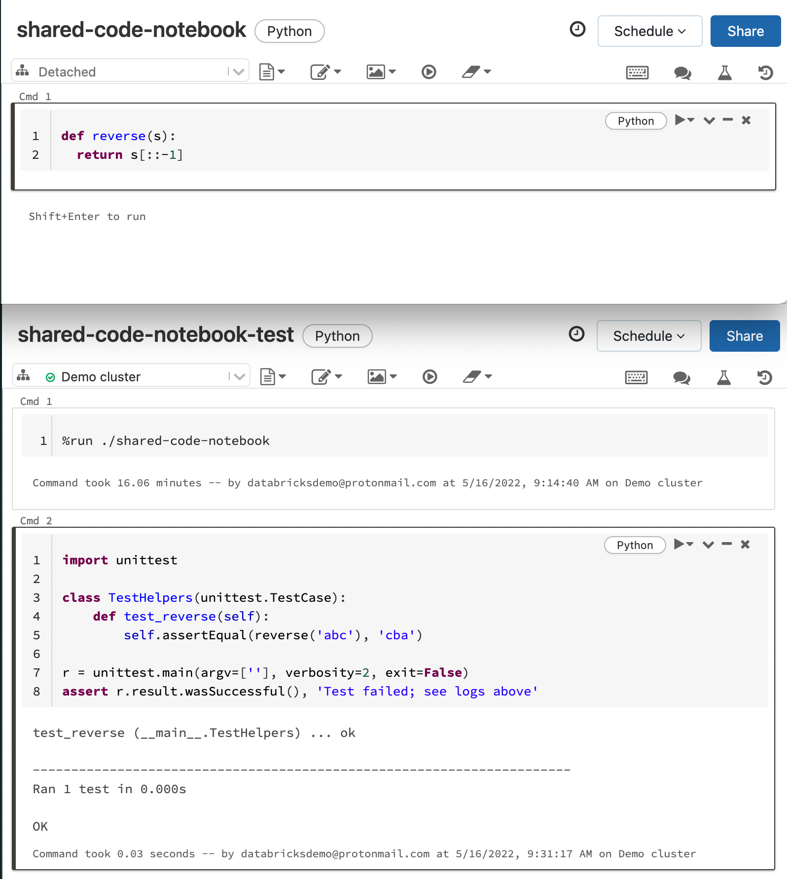 Trennen von Testcode