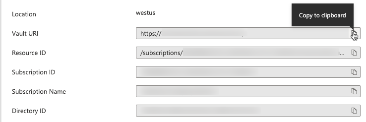 Azure Key Vault-Eigenschaften