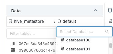 Datenbank auswählen