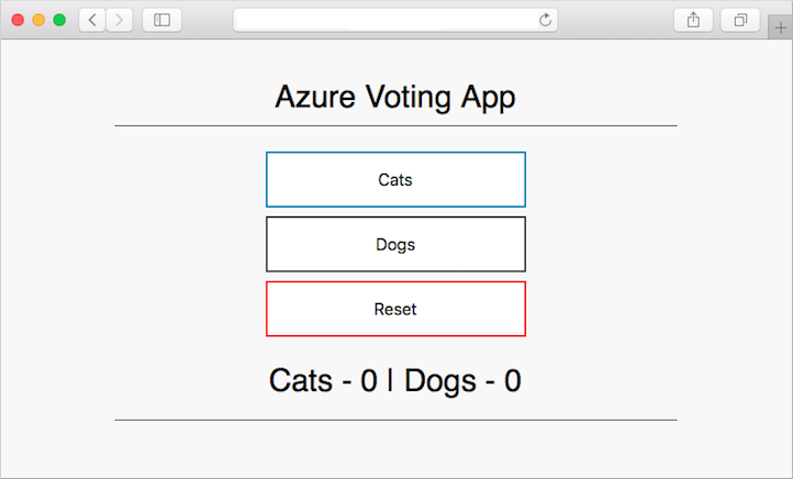 Beispiel für eine in AKS ausgeführte Azure-Abstimmungsanwendung