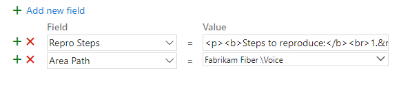 Hinzufügen von Syntax in das Feld „Reproduktionsschritte“