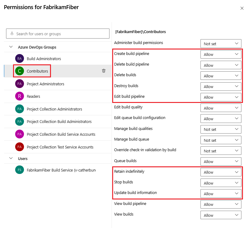 Einrichten von Berechtigungen für Mitwirkende