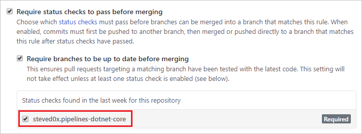 Statusüberprüfung für GitHub-Pipeline