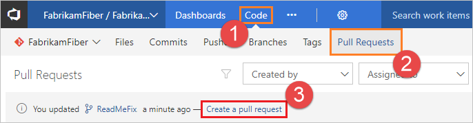 Erstellen eines neuen Pull Requests in Azure Repos