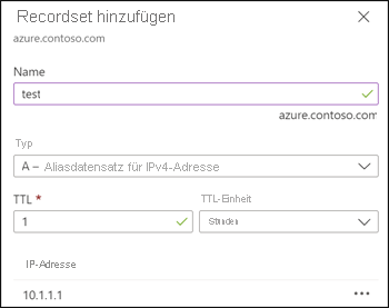 Erstellen eines Testeintrags