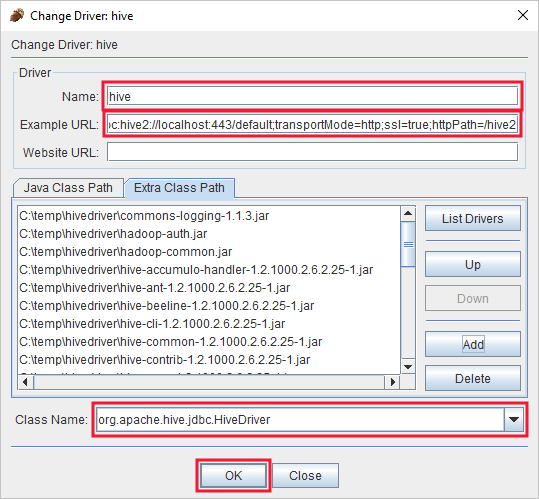 add driver dialog with parameters.