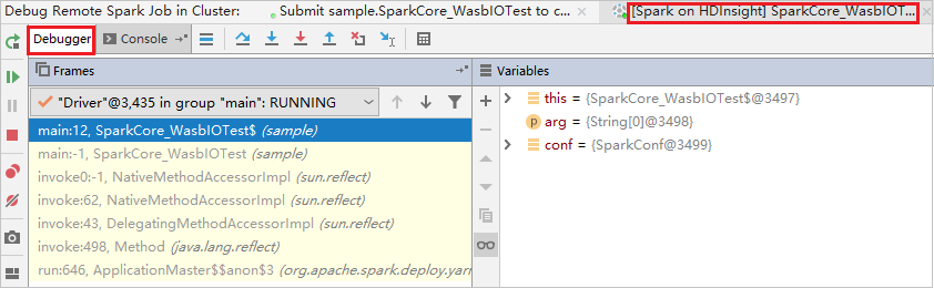 Intellij Debug Remote Spark Job throw error.