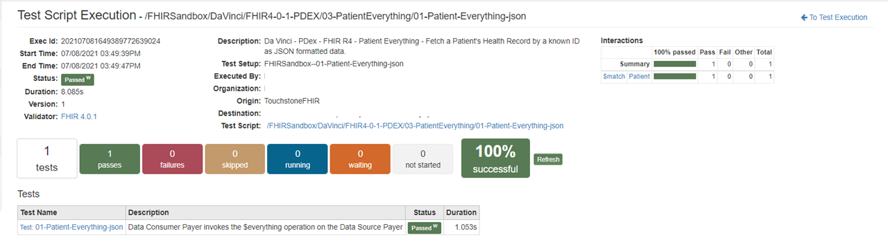 Der Touchstone-Test „patient/$everything“ wurde bestanden.