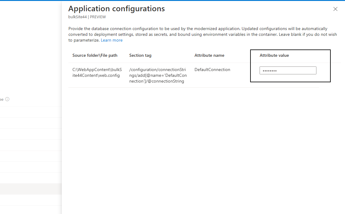 Screenshot der Registerkarte „Anwendungkonfigurationen“.