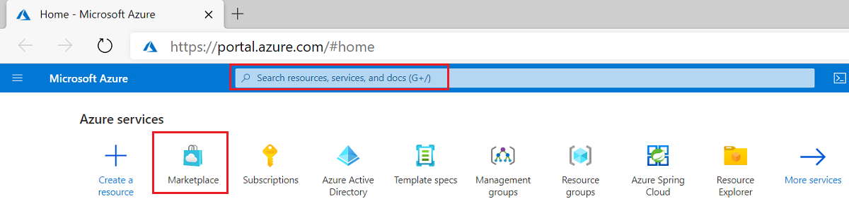 Screenshot: Azure Marketplace-Symbol