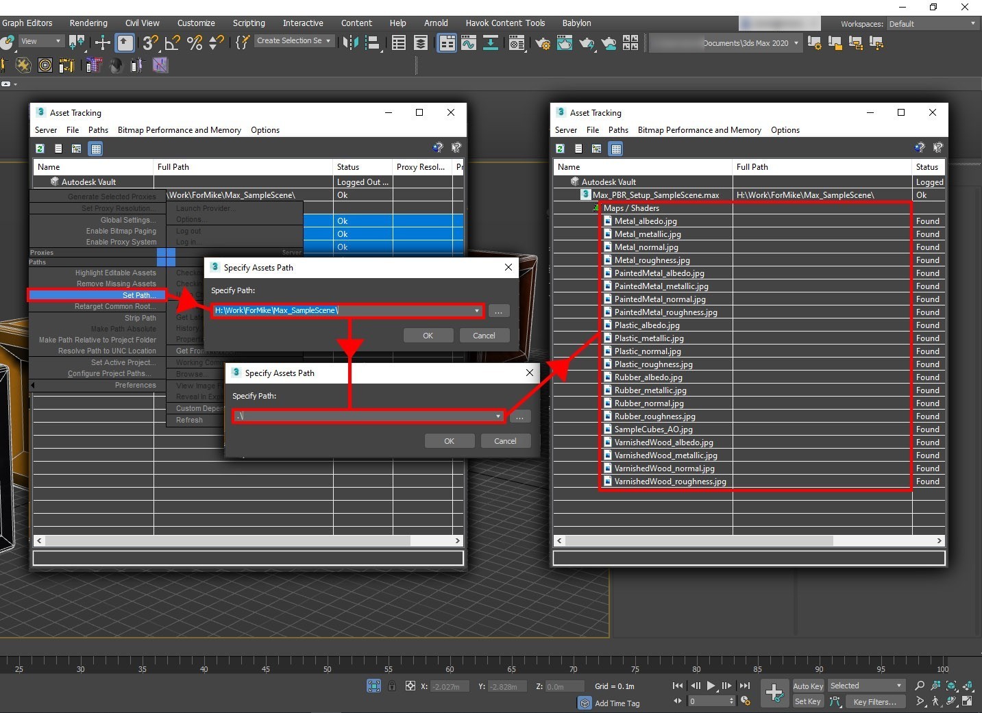 Screenshot des aktualisierten Fensters „Asset Tracking“ (Medienverfolgung).