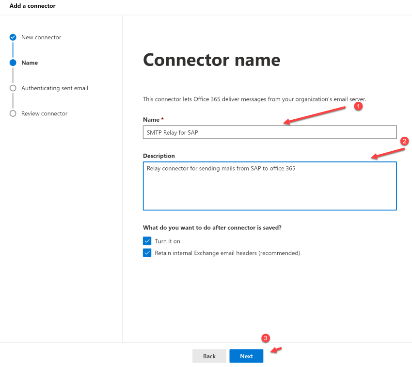 Microsoft 365 Admin Center-Connectorname