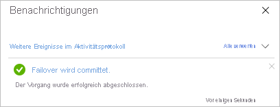 Erfolgsmeldung für Commit