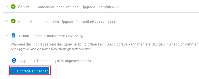 Upgrade abbrechen