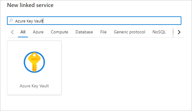 Screenshot: Azure Key Vault als neuer verknüpfter Dienst