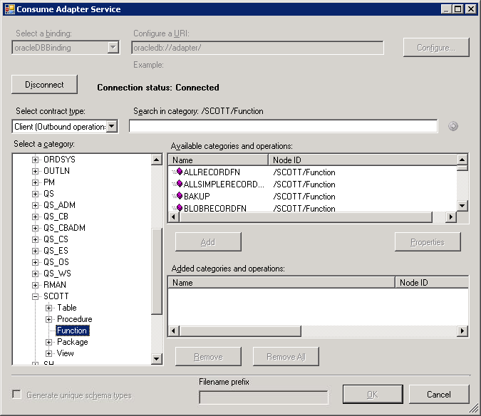 Durchsuchen von Funktionen in einer Oracle-Datenbank