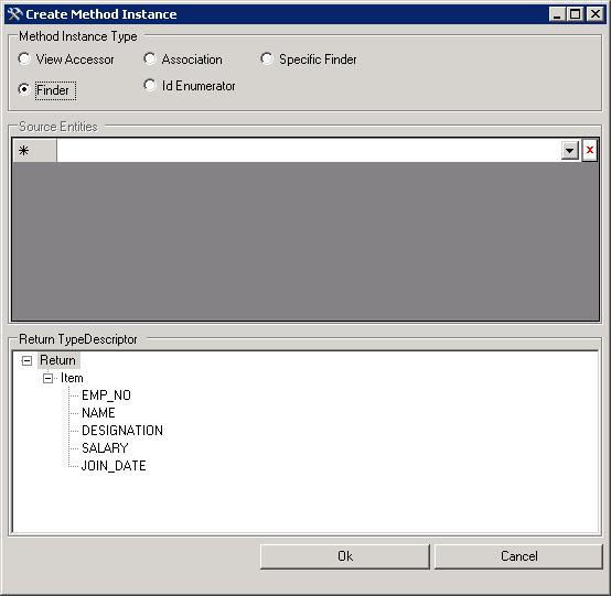 Erstellen Sie eine Finder-Methode instance