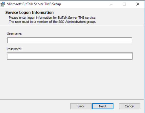 BizTalk Server TMS-Setup