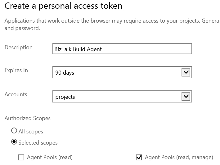 Erstellen eines neuen Lese- und Verwaltungs-Agents in Ihrem Azure DevOps-Konto