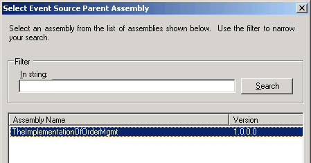 Auswählen der übergeordneten Assembly als Ereignisquelle im