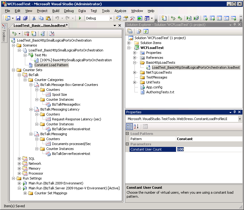 Testmustereinstellungen