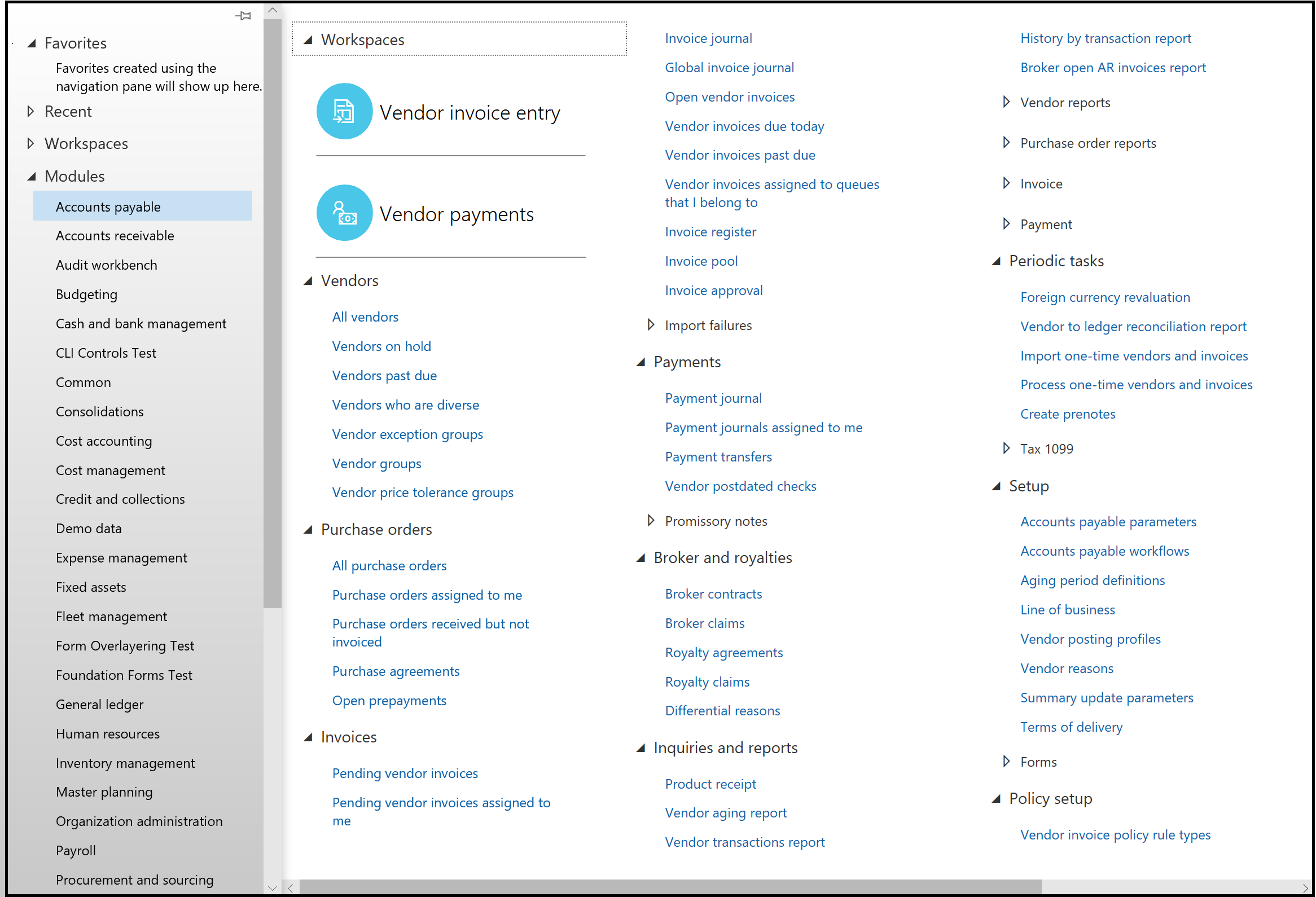 Navigationsbereich aus Platform Update 21 und früheren Versionen