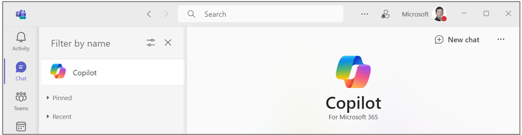 Copilot-Chat in Microsoft Teams.