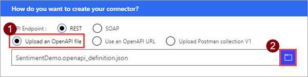 OpenAPI-Datei hochladen.