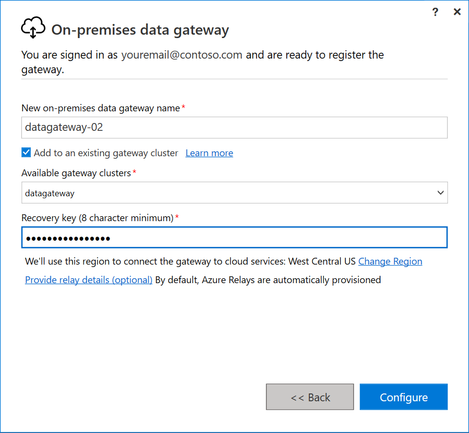 Hinzufügen eines Gateways zu einem Cluster.