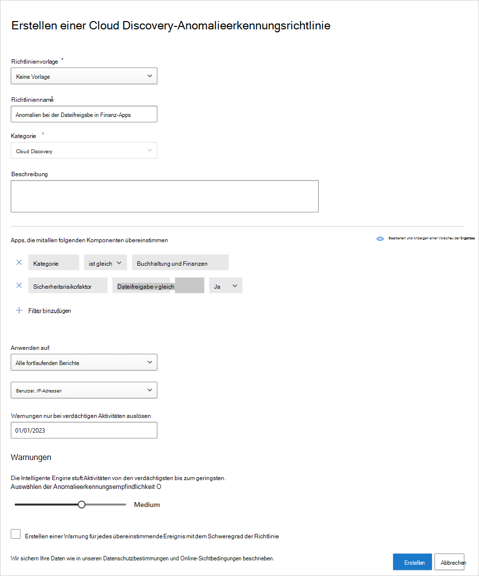 neue Anomalierichtlinie für die Ermittlung.