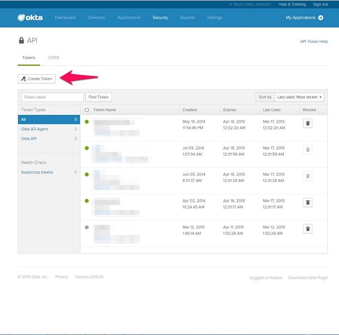 Okta create token.