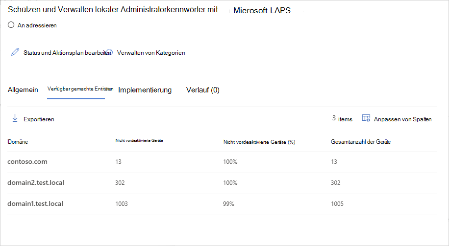 Select domain with devices unprotected by LAPS.