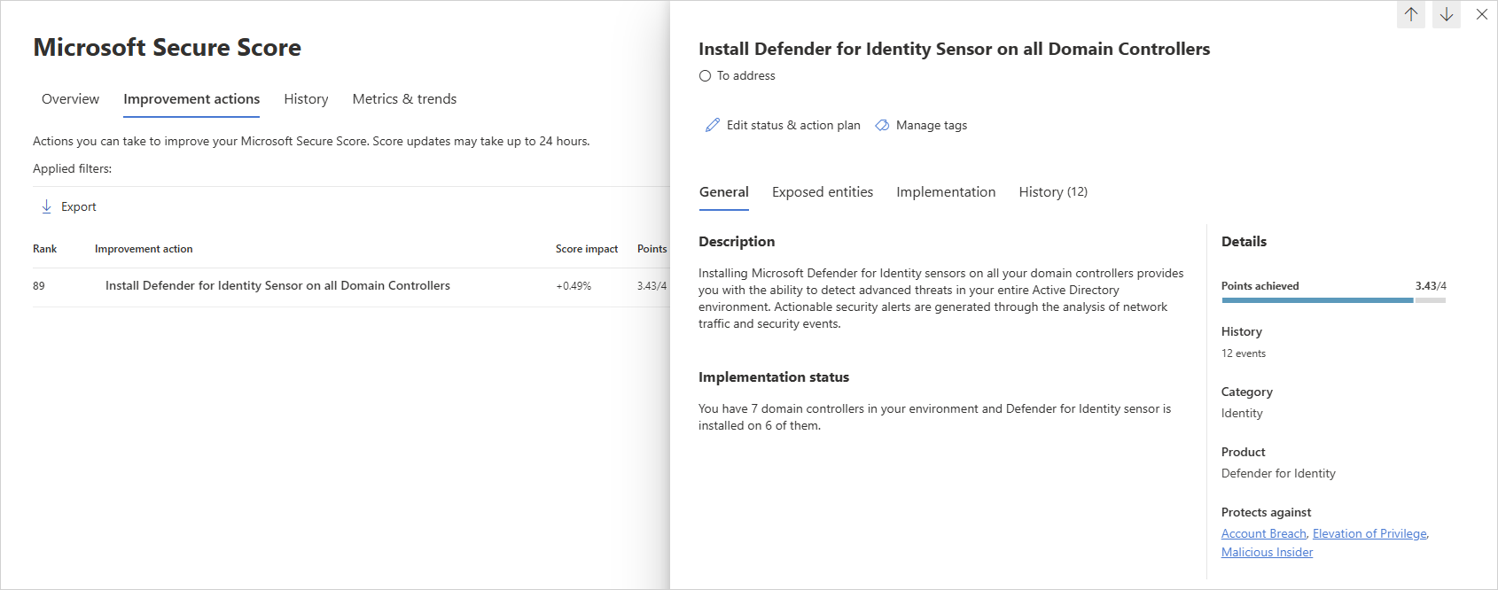 Installieren Sie Defender for Identity Sensor auf allen Domänencontrollern.