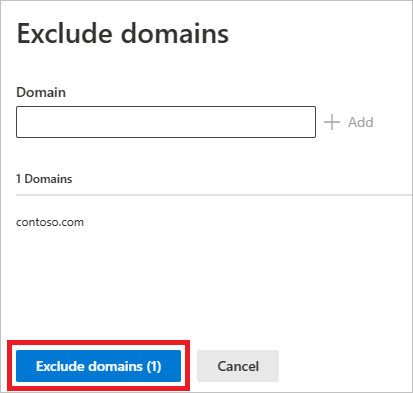 Wählen Sie Domänen ausschließen aus.