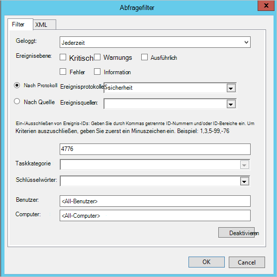 Screenshot of the Query  dialog.