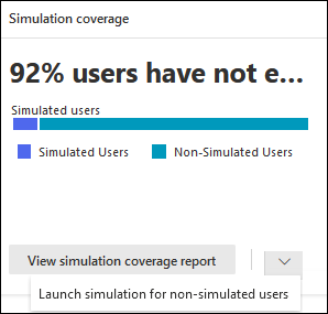 Im Microsoft Defender-Portal Angriffssimulationstraining auf der Registerkarte Übersicht die Karte Simulationsabdeckung.