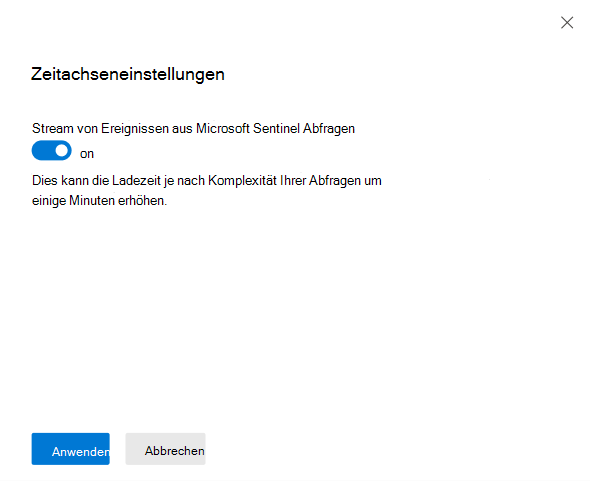 Screenshot: Umschaltfläche für Entitätsgeräte Zeitleiste Einstellungen.