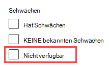 Nicht unterstützte Softwarefilter