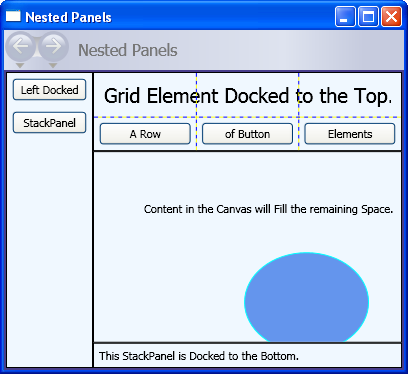 A UI that takes advantage of nested panels.