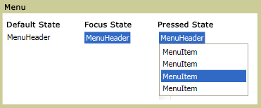 Menüzustände