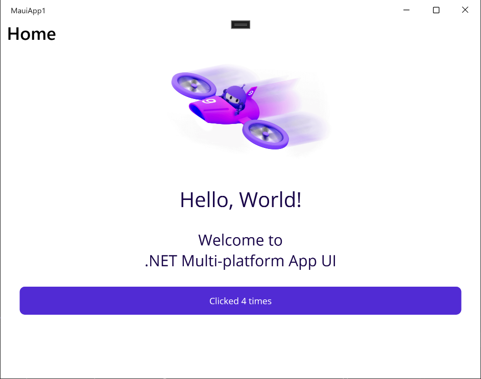 .NET MAUI-App, die unter Windows ausgeführt wird.