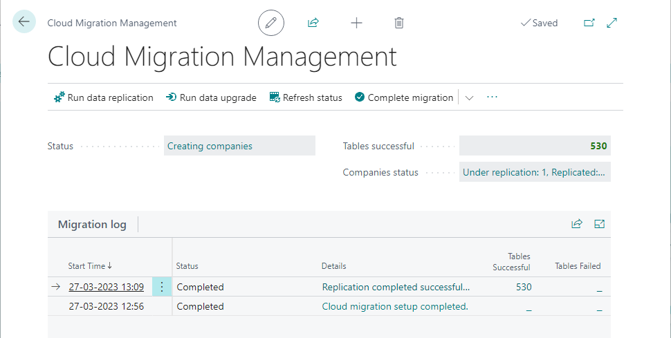 Shows the flow for cloud migration setup 