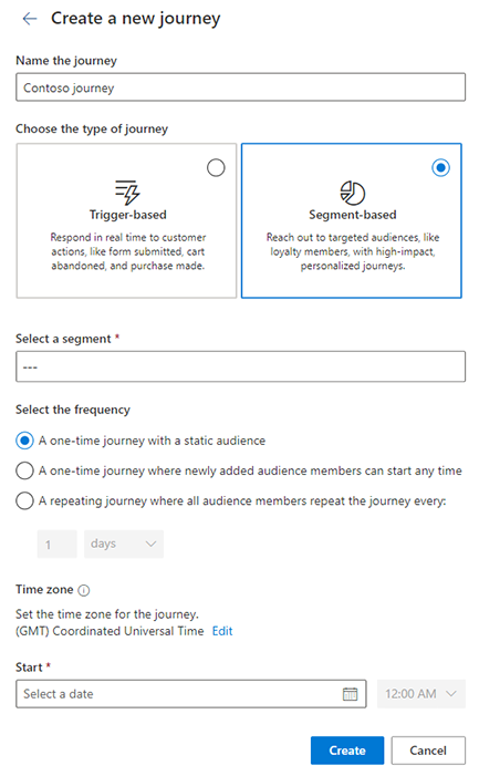 Erstellen Sie eine segmentbasierte Journey.