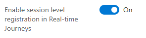 Screenshot des Funktionsschalters für die Registrierung auf Sitzungsebene.