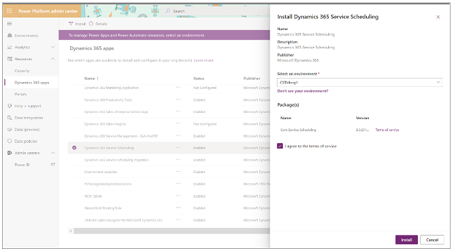 Installieren Sie Core Service Scheduling.