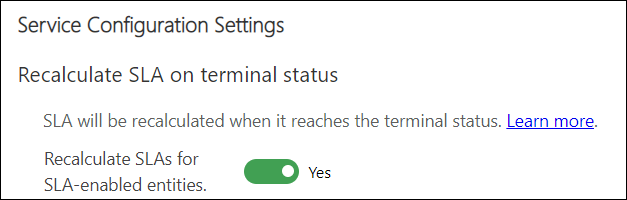 Neuberechnung für SLAs aktivieren, die den Terminalstatus erreichen.