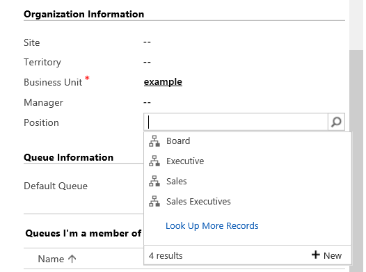 Benutzer zur Position in der Hierarchiesicherheit in Dynamics 365 for Customer Engagement hinzufügen.