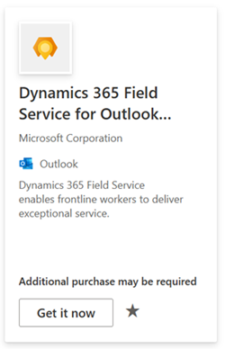 Karte „Field Service Outlook-Add-In“