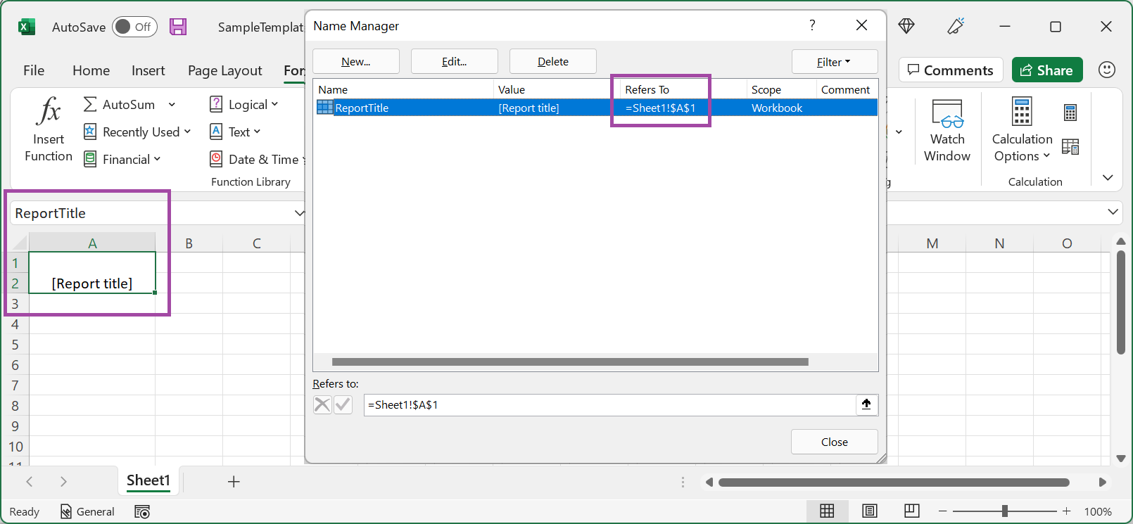 Überprüfen der Ergebnisse der Änderung der Referenz in der designierten Excel-Arbeitsmappe in der Excel-Desktop-Anwendung.